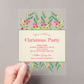 Watercolor Berries and Branches Christmas Acryleinladungen (Insitu (Handheld))