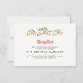 Watercolor Berry Branches Wedding Reception Card Einladung (Vorderseite)