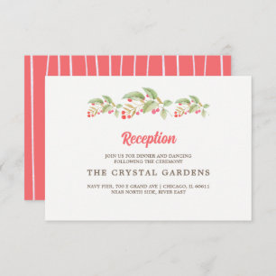 Watercolor Berry Branches Wedding Reception Card Einladung