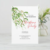 Watercolor Berry Branches Weihnachtsfest Party Einladung (Stehend Vorderseite)
