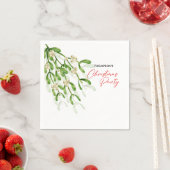 Watercolor Berry Branches Weihnachtsfest Party Serviette (Beispiel)