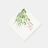 Watercolor Berry Branches Weihnachtsfest Party Serviette (Ecke)