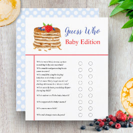 Watercolor Berry Pancake Blue Gingham Baby Dusche