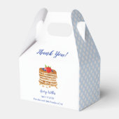 Watercolor Berry Pancake Blue Gingham Baby Dusche Geschenkschachtel (Vorderseite)