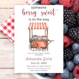 Watercolor Berry Sweet Berries Baby Shower Einladung