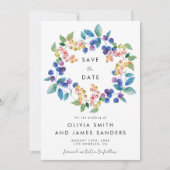 Watercolor Berry Wedding Save The Date (Vorderseite)