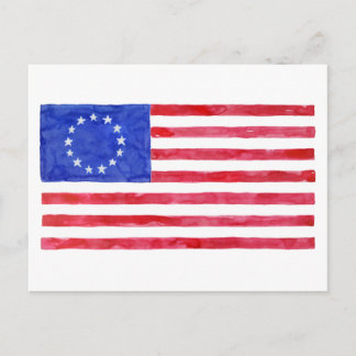 Watercolor Betsy Ross Flag Postkarte