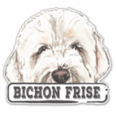 Watercolor Bichon Frise Aufkleber (Vorderseite)