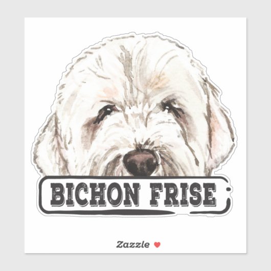 Watercolor Bichon Frise Aufkleber (Blatt)