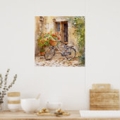 Watercolor Bicycle Art Poster (Küche)
