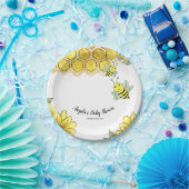 Watercolor-Bienen-Baby-Show-Party-Papier-Teller Pappteller (Party)