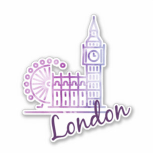 Watercolor Big Ben London Sticker - British Travel