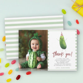 Watercolor Big Dill Erste Geburtstagsparty Dankeskarte