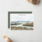 Watercolor Big Sky Mountains Beileid Vielen Dank Mitteilungskarte (Vorderseite/Rückseite Beispiel)