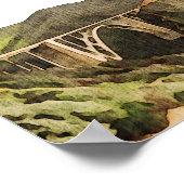 Watercolor Big Sur California Küste Willkommen Zei Poster (Ecke)