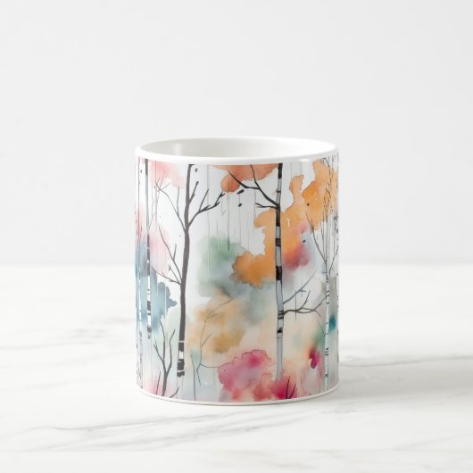 Watercolor Birch Tree Kaffeetasse (Mittel)