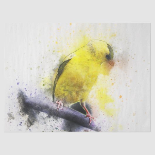 Watercolor Bird 5 Decoute Kunst, Dichtung und Musi Seidenpapier (Vorderseite)