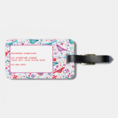 Watercolor Bird Floral Boho Gepäckanhänger (Rückseite horizontal)