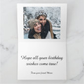 Watercolor Bird Happy Birthday wünscht Foto Text Karte (Innenseite)