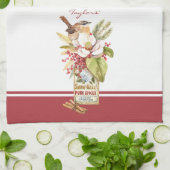 Watercolor Bird Magnolia Blume Küchentücher (Gefaltet)