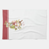 Watercolor Bird Magnolia Blume Küchentücher (Horizontal)