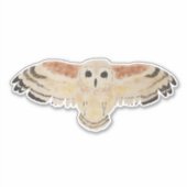 Watercolor Bird Marsh Owl Aufkleber (Vorderseite)