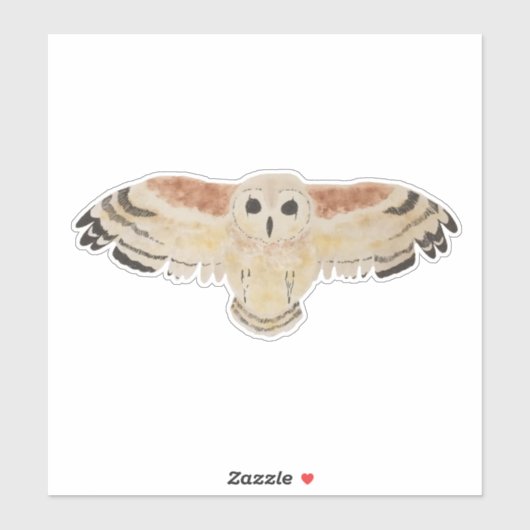 Watercolor Bird Marsh Owl Aufkleber (Blatt)