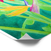 Watercolor Bird of Paradise Flowers Poster (Ecke)