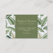 Watercolor Bird of Paradise Leaves Monogram Visitenkarte (Rückseite)