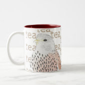 Watercolor Bird of Prey Falcon Kestrel Zweifarbige Tasse (Links)