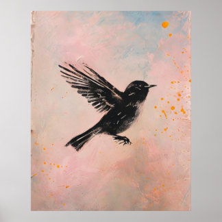 Watercolor Bird Principe Mauer Poster