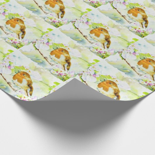 Watercolor Bird Wrapping Paper Geschenkpapier (Ecke)