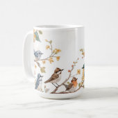 Watercolor Birds in Bloom Kaffeetasse (Vorderseite Links)