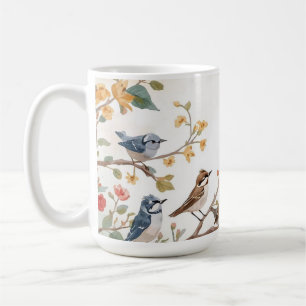 Watercolor Birds in Bloom Kaffeetasse