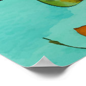 Watercolor Birds Wall Art Poster (Ecke)