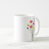 Watercolor Birth Flower Carnation Personalized Mug Kaffeetasse (VorderseiteRechts)