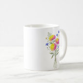 Watercolor Birth Flower Chrysanthemum Custom Kaffeetasse (VorderseiteRechts)