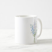 Watercolor Birth Flower Larkspur Custom Kaffeetasse (VorderseiteRechts)