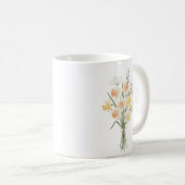 Watercolor Birth Flower Narcissus Custom Kaffeetasse (VorderseiteRechts)