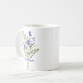 Watercolor Birth Flower Violet Personalized Mug Kaffeetasse (Vorderseite Links)