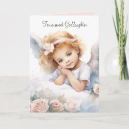 Watercolor Birthday Angel Girl for Godtoy Karte