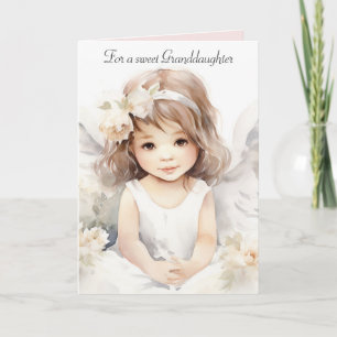 Watercolor Birthday Angel Girl for Grandtochter Karte