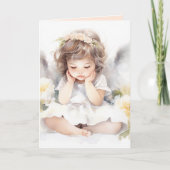 Watercolor Birthday Angel Girl Karte (Vorderseite)