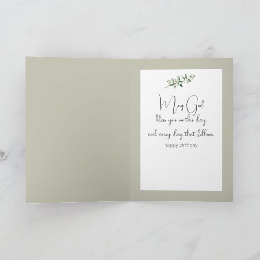 Watercolor Birthday Angel Girl Karte (Innenseite)