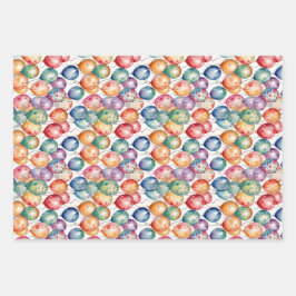 Watercolor Birthday Balloons Geschenkpapier Set