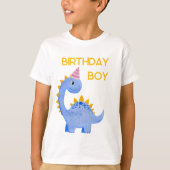 Watercolor Birthday Boy Dino T-Shirt (Vorderseite)