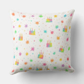 Watercolor Birthday Cake Colorful Paint Splatter Kissen (Rückseite)