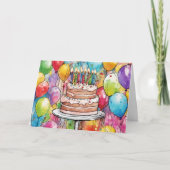 WATERCOLOR BIRTHDAY CARD DANKESKARTE (Vorderseite)