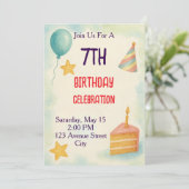 Watercolor Birthday Celebration Einladung (Stehend Vorderseite)