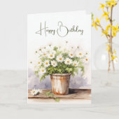 Watercolor Birthday Daisy Bouquet Karte (Gelbe Blume)